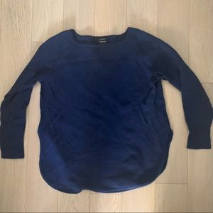 Halogen navy boatneck shirttail tunic - cashmere and wool blend. Size large